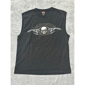 Harley Davidson Alamo City San Antonio Texas Skull Logo Sleeveless Tank Mens L